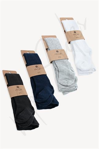 Mono Socks - 4lü Düz Çocuk Külotlu Çorap