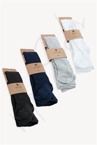 Mono Socks - 4lü Düz Çocuk Külotlu Çorap