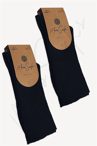 Mono Socks - 4lü Düz Lastiksiz Fitilli Doktor Çorap