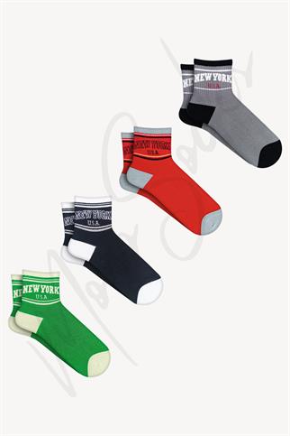 Mono Socks - 4lü New York Kolej Spor Çorap
