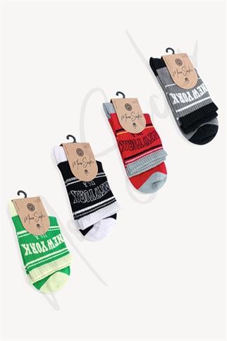 Mono Socks - 4lü New York Kolej Spor Çorap