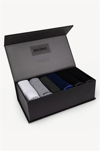 Mono Socks - 6lı Premium Kutulu Dikişsiz Düz Bambu Patik Çorap Mix