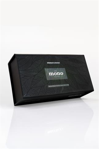 Mono Socks - 6lı Premium Kutulu Dikişsiz Düz Bambu Patik Çorap siyah
