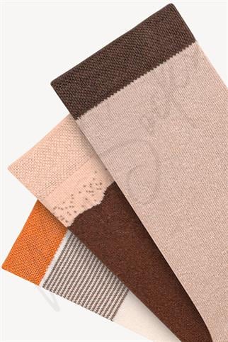 Mono Socks - 3lü Brown Exposed Mix Series Pamuklu Donut Çorap