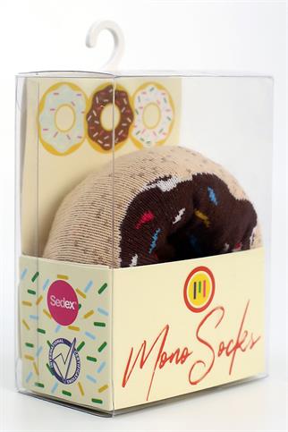 Mono Socks - Tekli Brown Sprinkles Pamuklu Donut Çorap