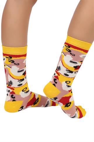 Mono Socks - Tekli Capricciosa Pizza Pamuklu Çorap