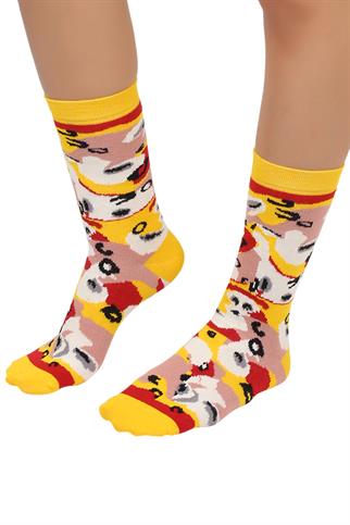 Mono Socks - Tekli Capricciosa Pizza Pamuklu Çorap
