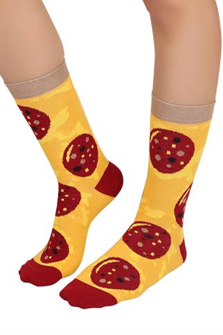 Mono Socks - Tekli Chicago Pizza Pamuklu Çorap