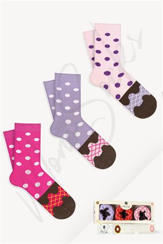 Mono Socks - 3lü Cinnamon Series Pamuklu Donut Çorap