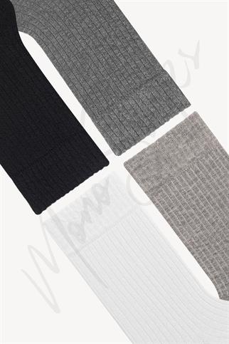 Mono Socks - 4lü Fitilli Basic Pamuklu Soket Çorap
