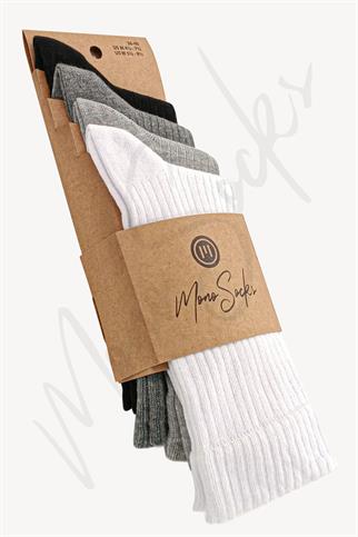 Mono Socks - 4lü Fitilli Basic Pamuklu Soket Çorap
