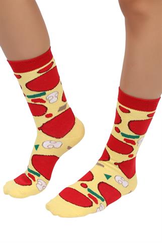Mono Socks - Tekli New York Pizza Pamuklu Çorap