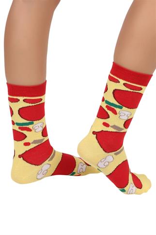Mono Socks - Tekli New York Pizza Pamuklu Çorap