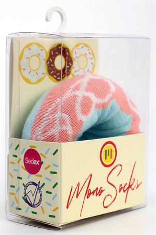 Mono Socks - Tekli Nuty Lilac Chocolate Pamuklu Donut Çorap