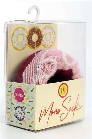 Mono Socks - Tekli Nuty Pink Chocolate Pamuklu Donut Çorap