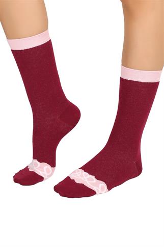 Mono Socks - Tekli Nuty Pink Chocolate Pamuklu Donut Çorap
