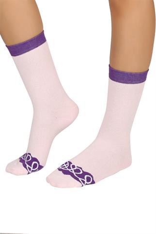 Mono Socks - Tekli Nuty Purple Chocolate Pamuklu Donut Çorap