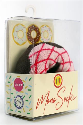 Mono Socks - Tekli Pink Cinnamon Pamuklu Donut Çorap