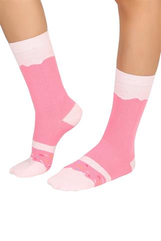 Mono Socks - Tekli Pink Sprinkles Pamuklu Donut Çorap