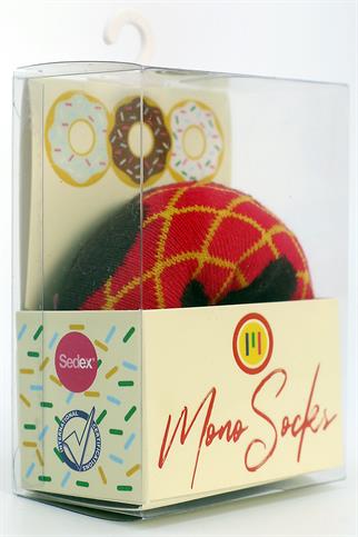 Mono Socks - Tekli Red Cinnamon Pamuklu Donut Çorap