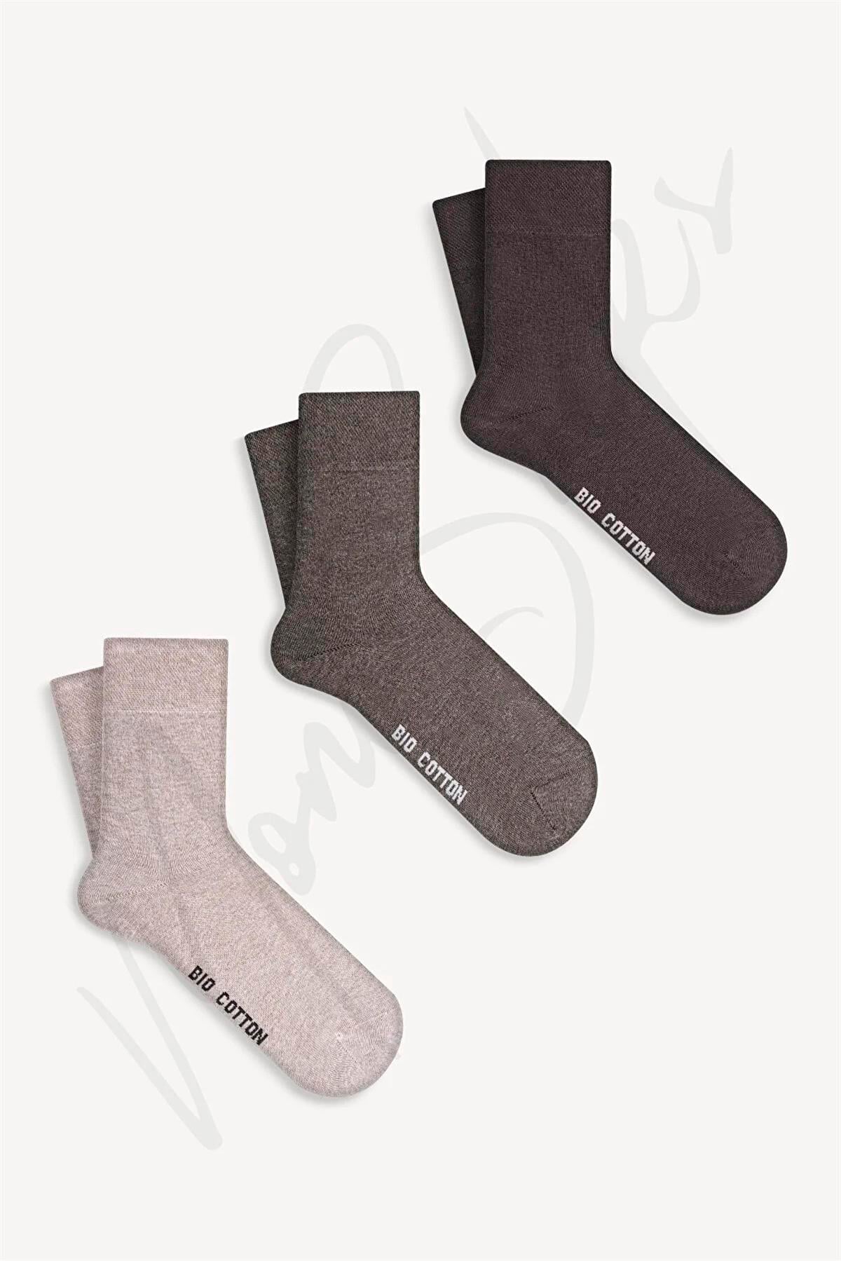 Mono Socks Organik Diabetik 3'lü Çorap - Desenli Pamuklu Çoraplar - Mono Socks - Özel Tasarım Çoraplar