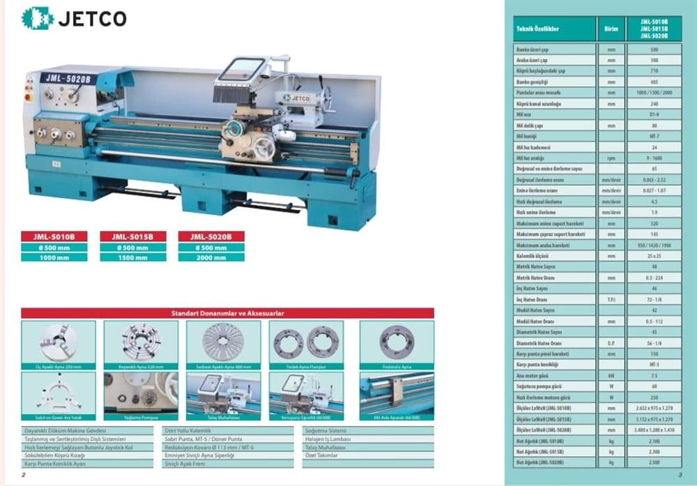 JETCO JML5020B TornaTezgahı
