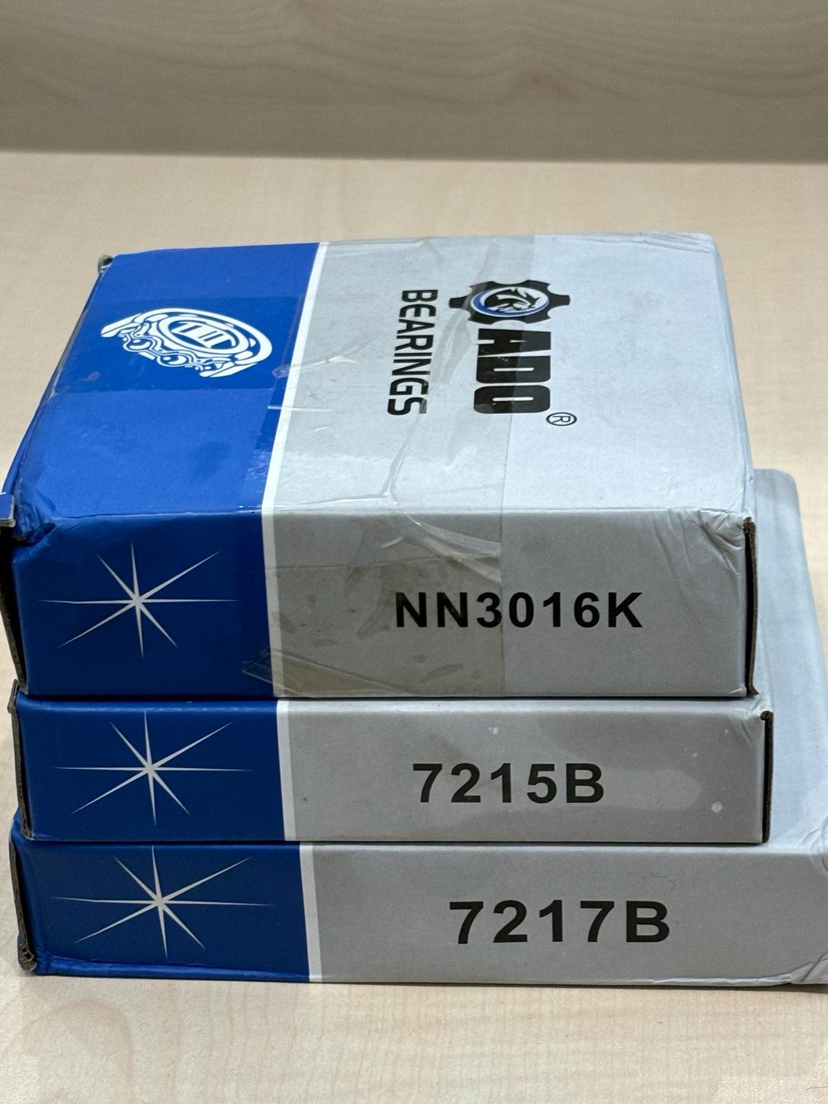 SN50 Tos Torna Spindel rulmanları 3lü takım NN3016K - 7215B - 7217B ADO Marka