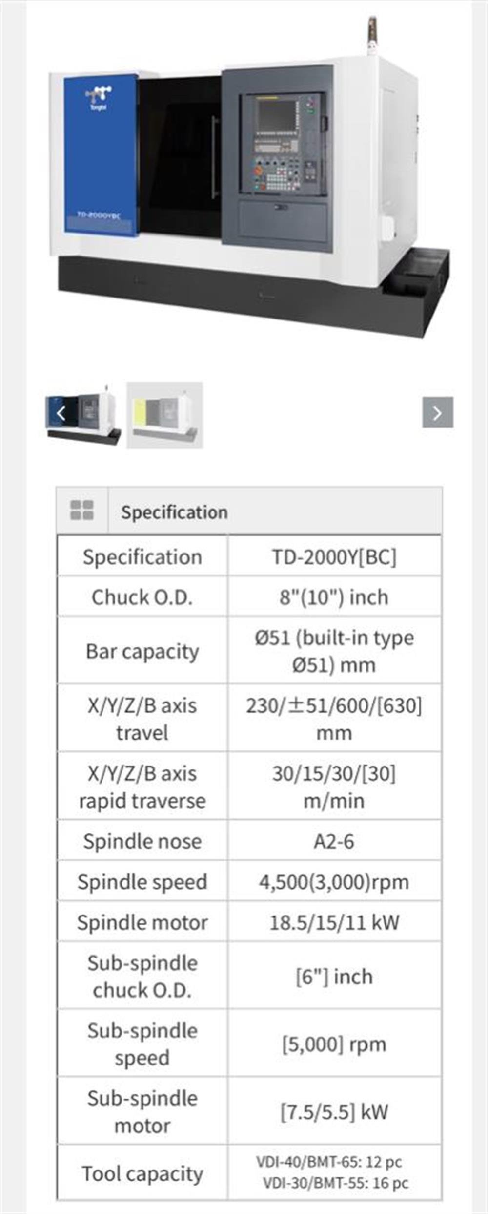 Tongtai Topper TCS2000Y CNC Torna Tezgahı
