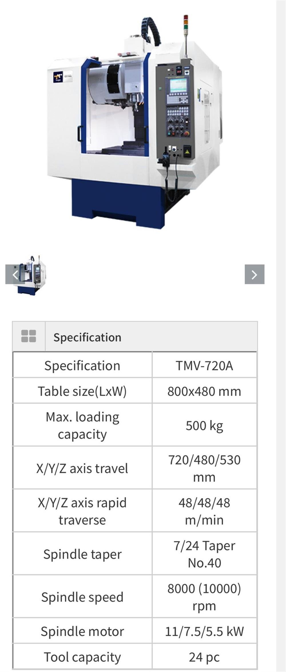 Tongtai Topper TMV720A işleme merkezi