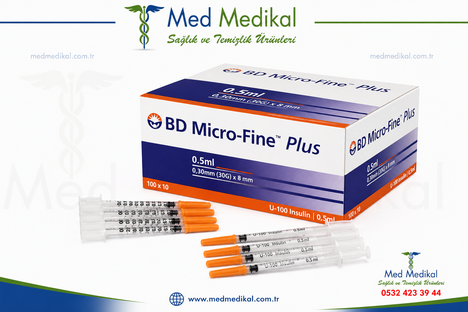 BD Micro-Fine 0,5 cc 100 adet enjektör