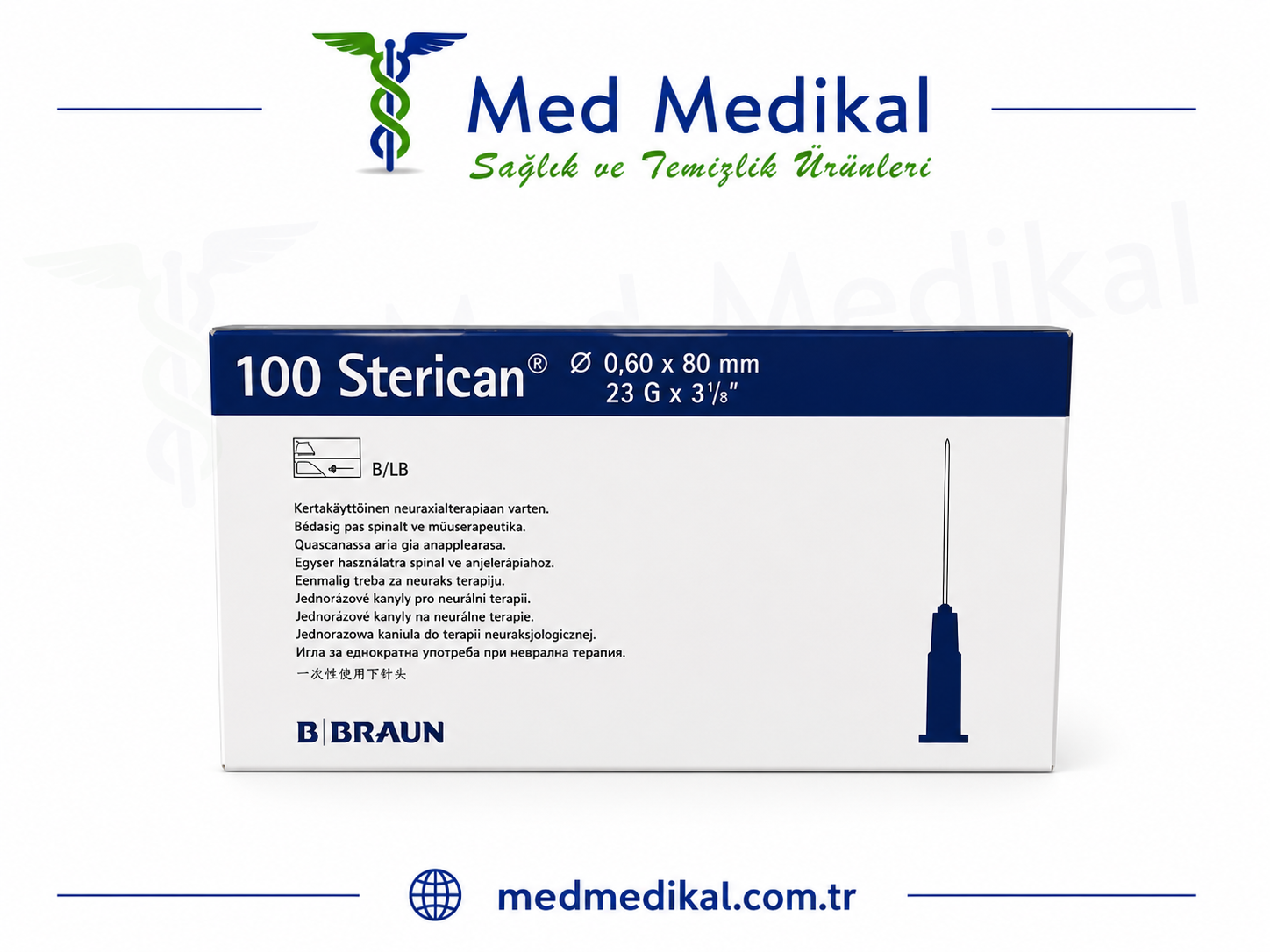 Sterican 23G Mavi, 0,60x80 mm 100 adet