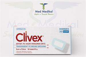 CLİVEX Şeffaf Pu Hazır Pansuman Örtü 5cm X 7,5cm 