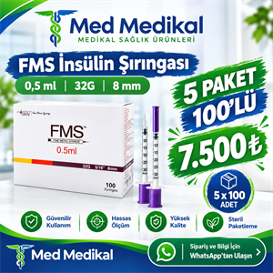 FMS 0,5 ENJEKTÖR 100 LÜ  PAKET(500) ADET