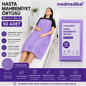 HASTA MAHREMİYET ÖRTÜSÜ LİLA RENK 80cm X 120cm 50 ADET TEK TEK PAKETLİ