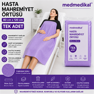 HASTA MAHREMİYET ÖRTÜSÜ LİLA RENK  80cm X 120cm 50 li TEK TEK PAKETLİ