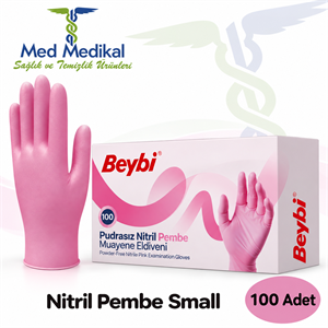 NİTRİL ELDİVEN PEMBE  100 ADET  SMALL