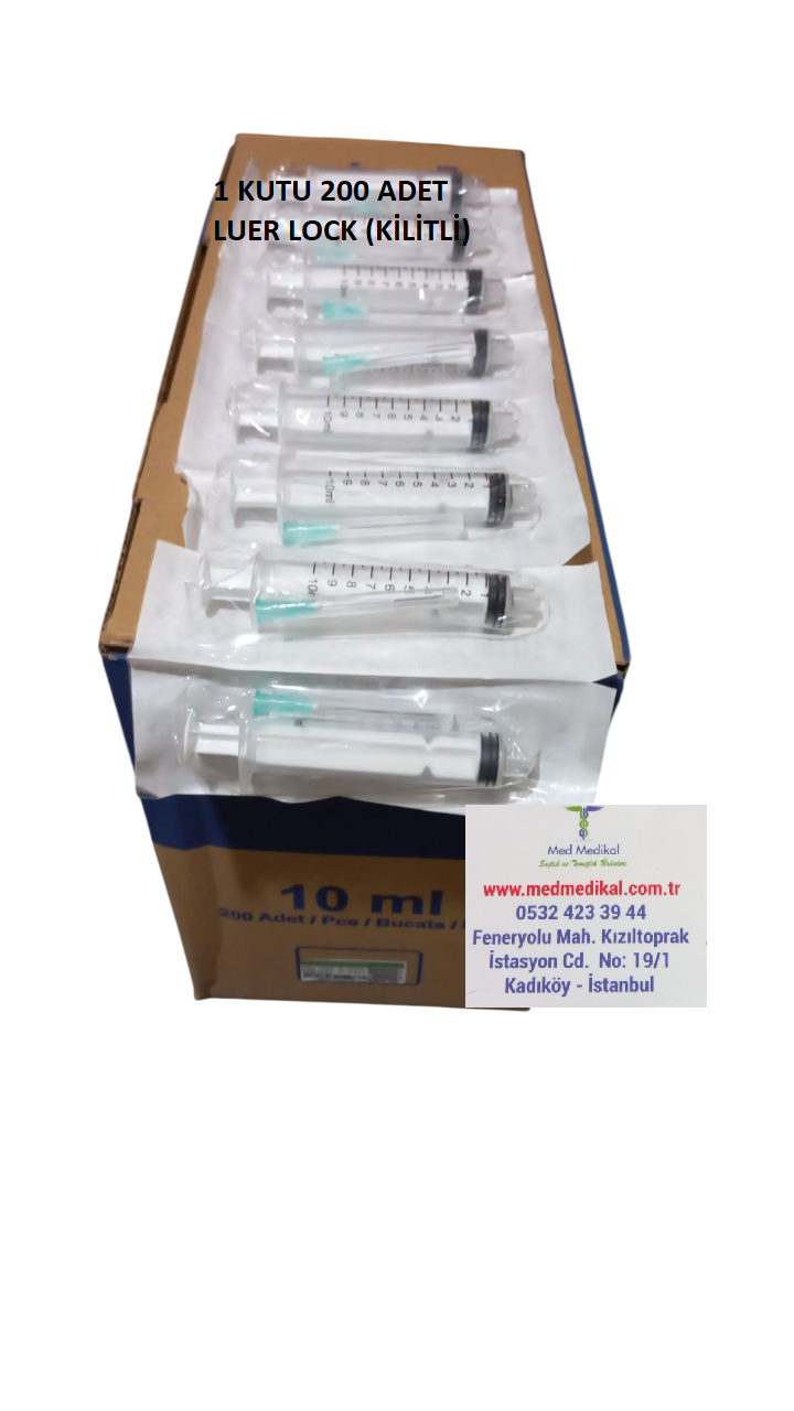 10 CC LUER LOCK ENJEKTÖR 200 ADET BERİKA MARKA