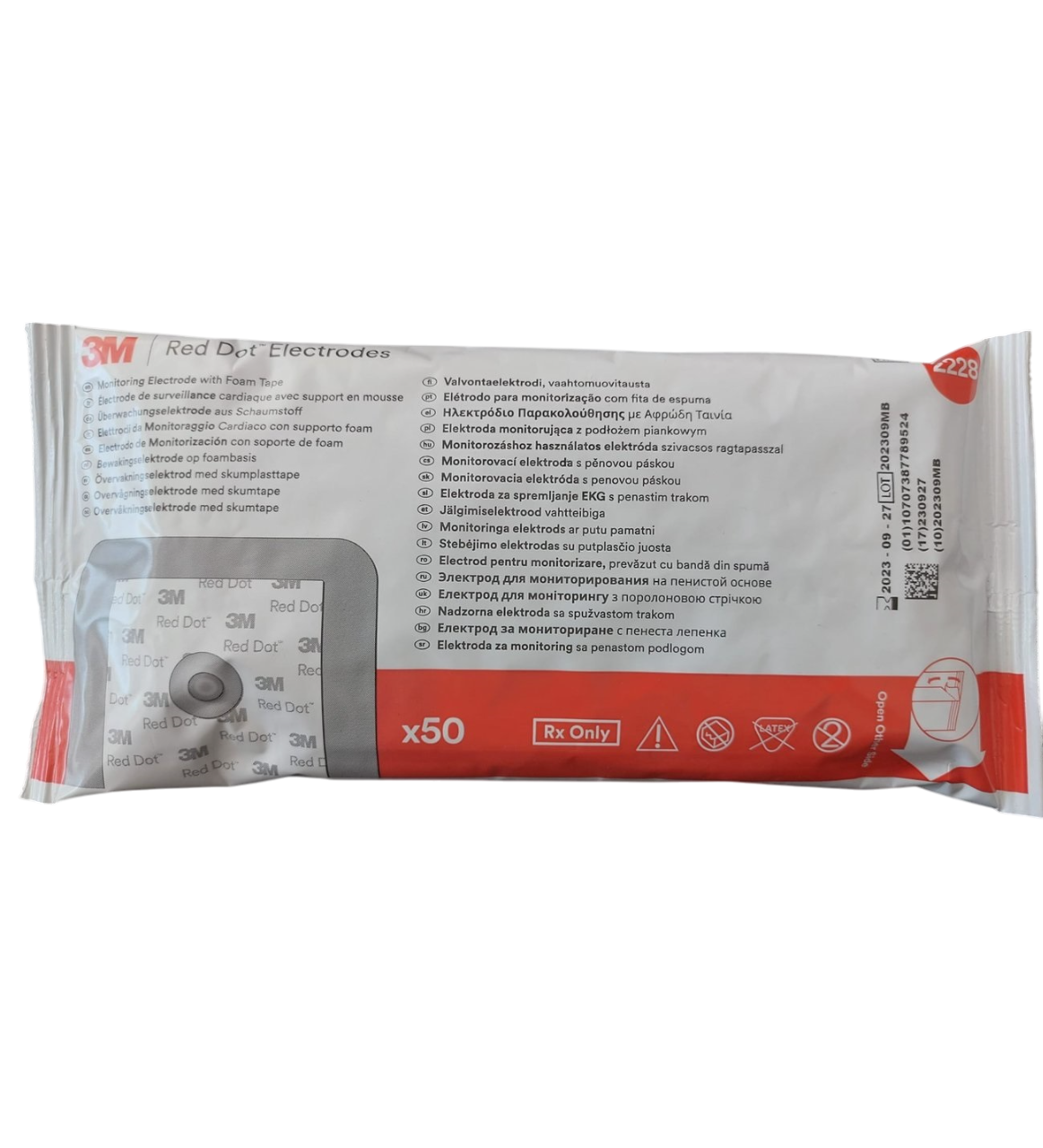 3M 2228 RED DOT KÖPÜK BANTLI İZLEME ELEKTRODU 50 adet
