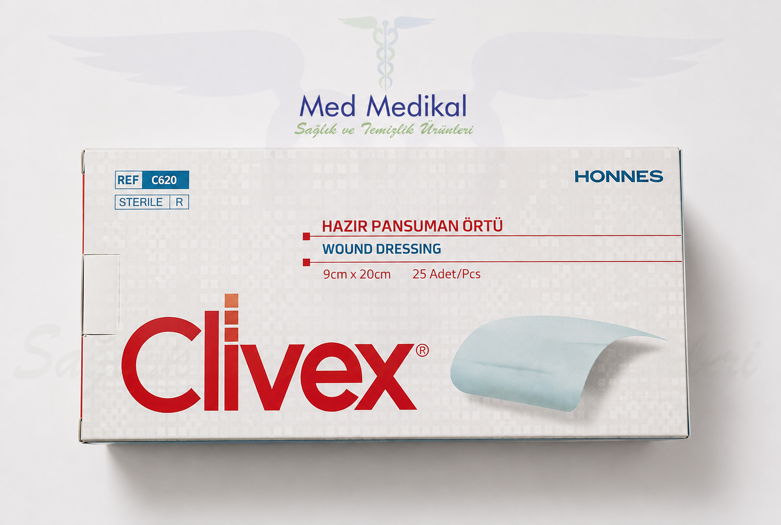 Clivex 9 x 20 cm Steril Hazır Pansuman Yara Örtüsü 1 adet