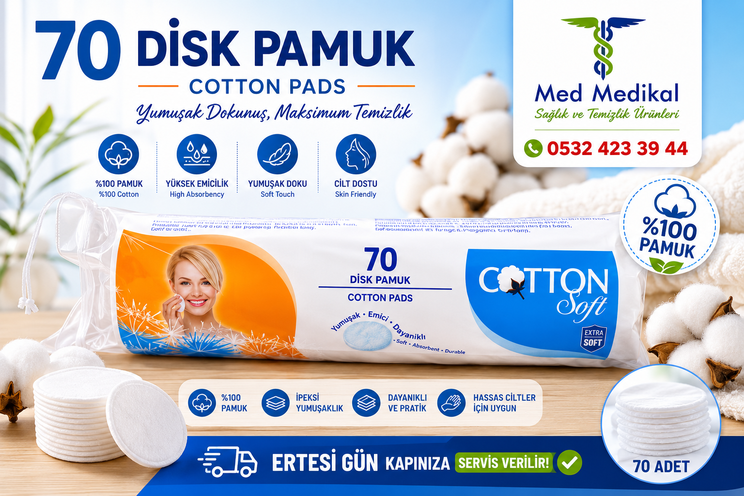 disk pamuk 70`li,