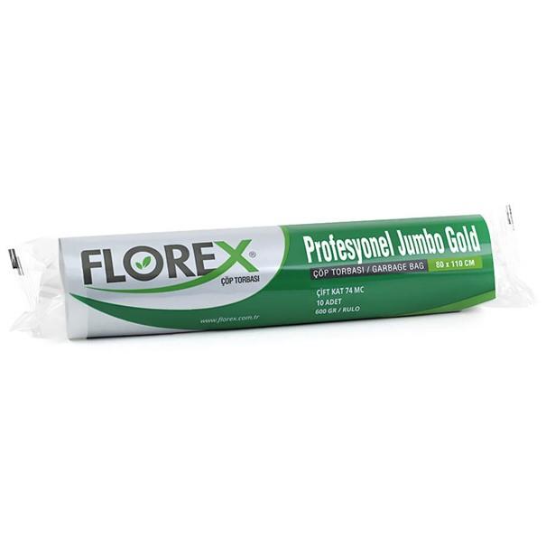 Florex Profesyonel Gold Çöp Torbası Jumbo Boy 80 cm x 110 cm Siyah Tek Rulo