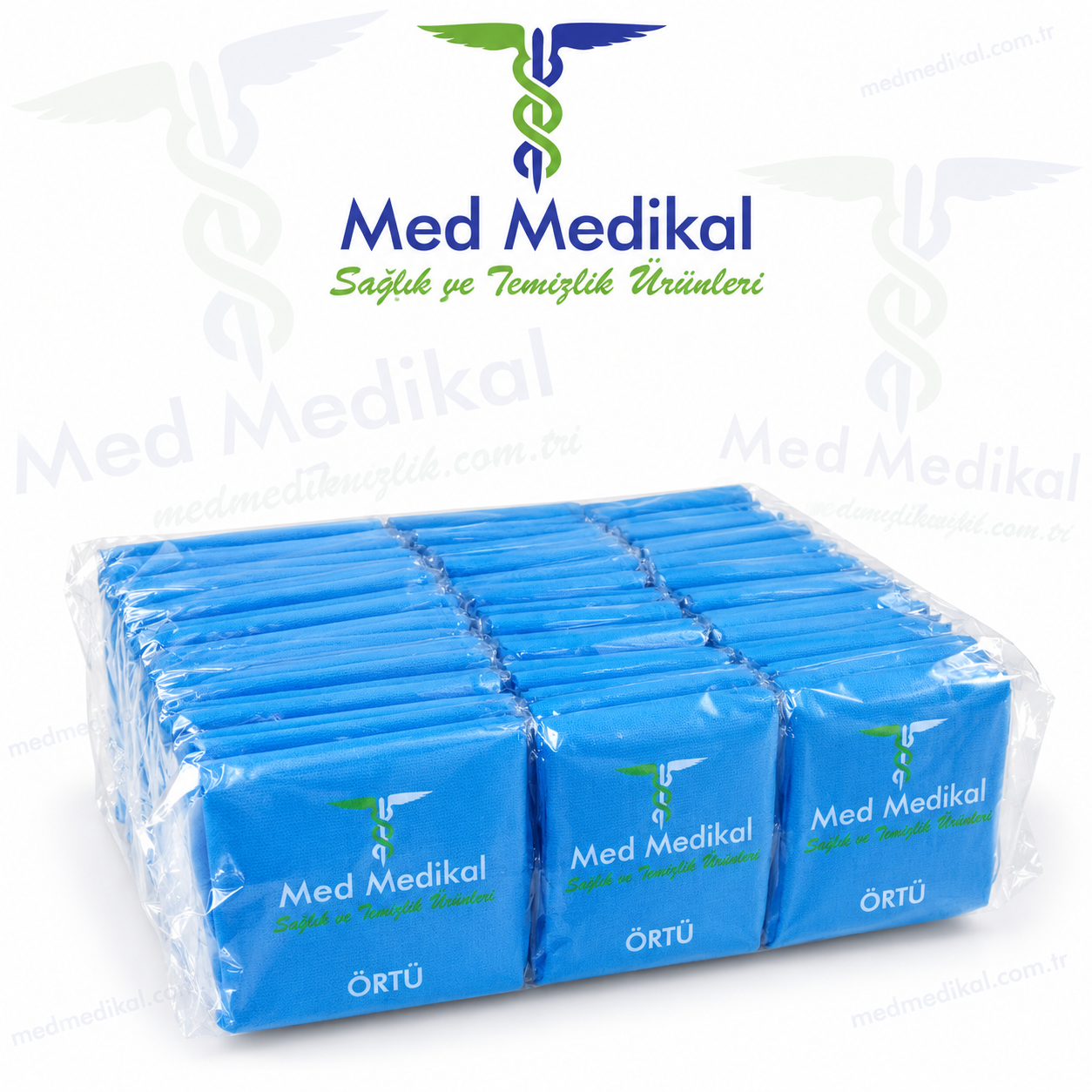 HASTA MAHREMİYET ÖRTÜSÜ MAVİ  RENK 80cm X 120cm 50 ADET TEK TEK PAKETLİ