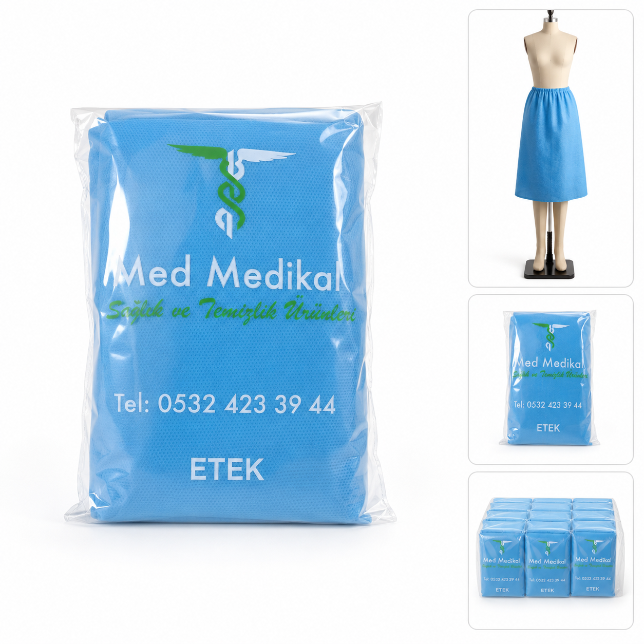 JİNEKOLOJİK ETEK MAVİ  (50 ADET) TEK KULLANIMLIK