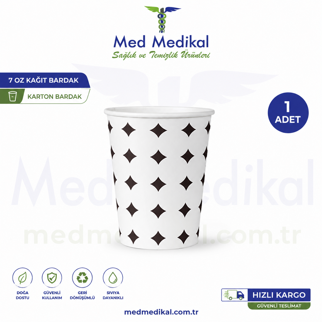 Karton Bardak Yıldız Desenli 7 Oz 50'li Paket