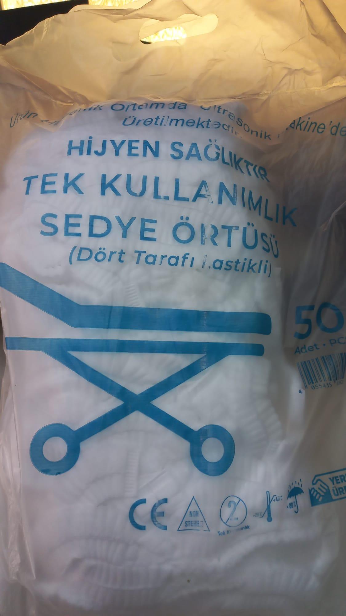 LASTİKLİ SEDYE ÖRTÜSÜ 50 Lİ