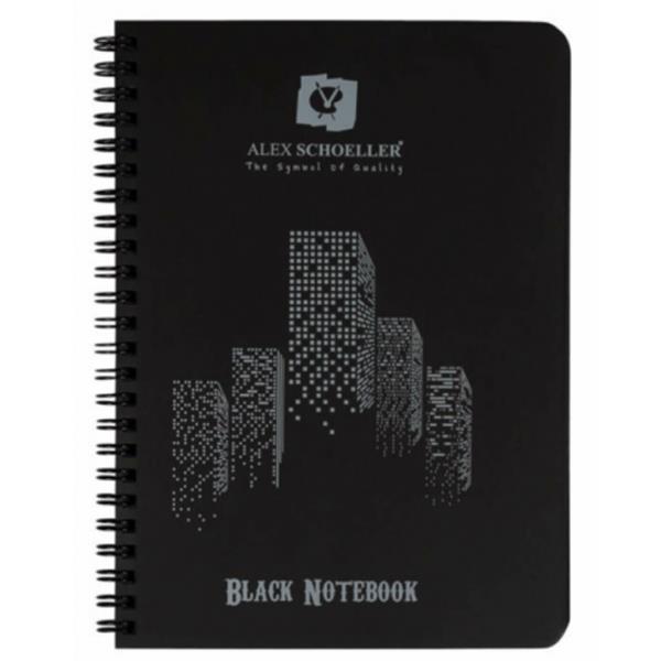 Alex Schoeller Spiralli Defter Plastik Kapak Siyah 60 YP A4 100.04