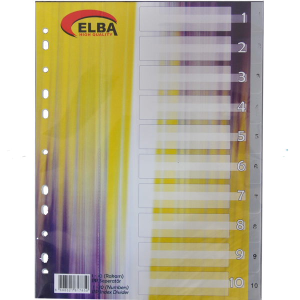 Bafix Seperatör 1-10 Rakamlı Plastik A4