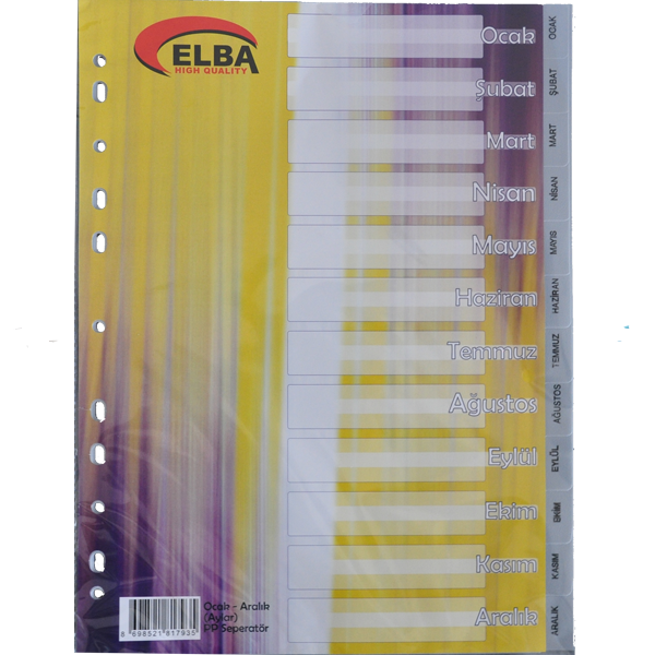 Bafix Seperatör Aylar Plastik A4