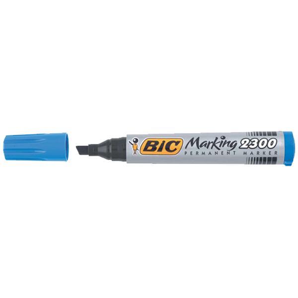 Bic Markör Permanent Kesik Uçlu Mavi 2300 06