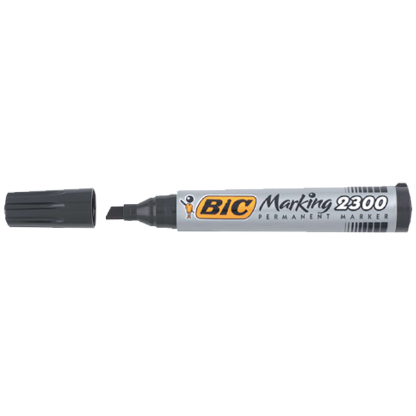 Bic Markör Permanent Kesik Uçlu Siyah 2300 09